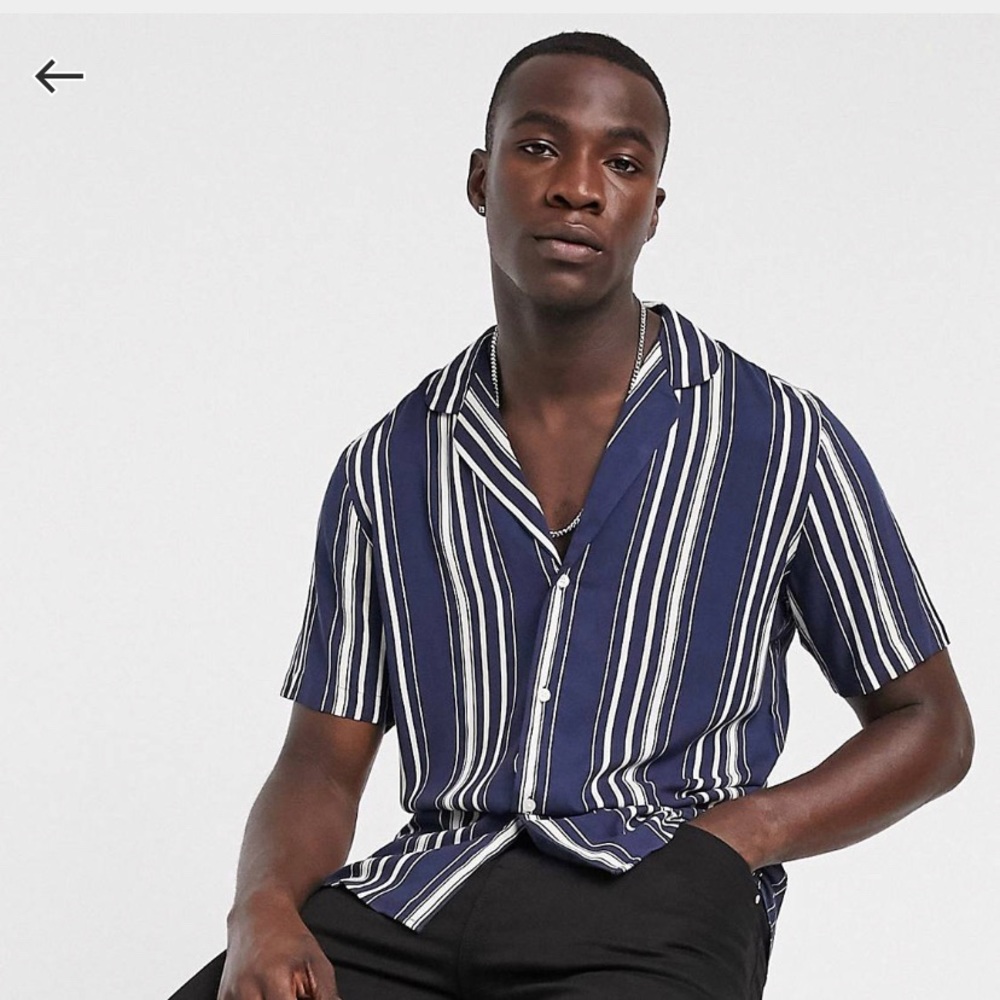 Tall Navy Blue ASOS button down shirt